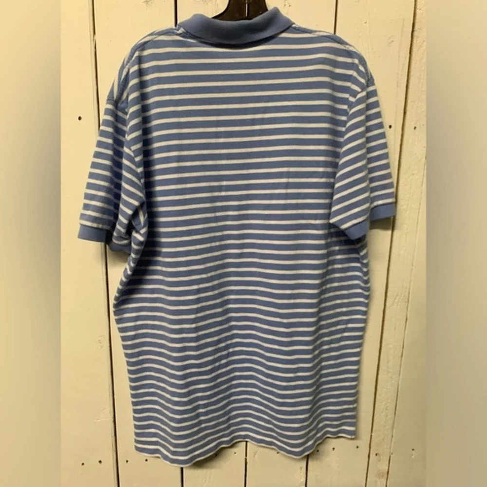 Polo By Ralph Lauren XL Blue Striped Short Sleeve Polo Collared‎ Shirt